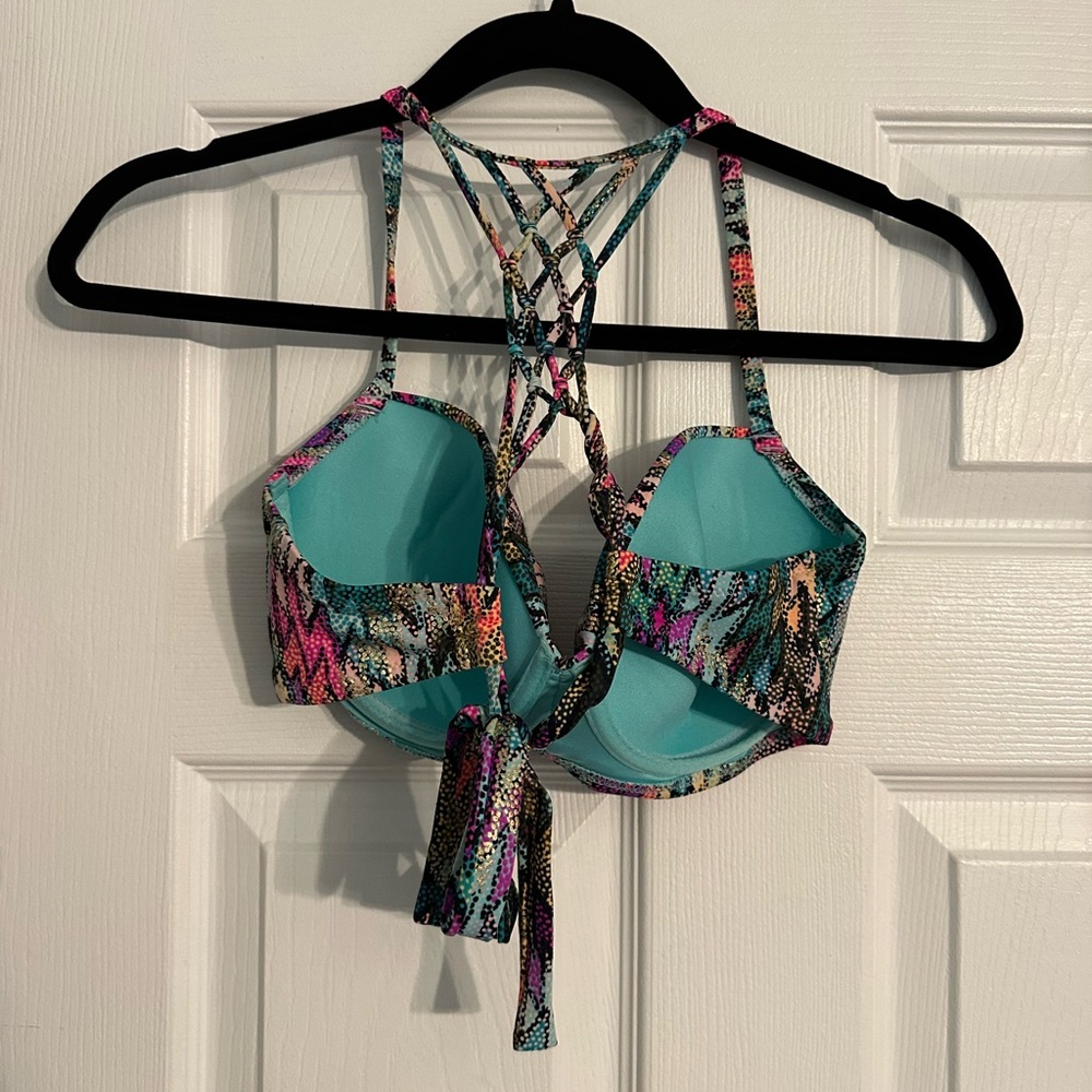 Colorful Patterned Bikini Top - Picture 2 of 2